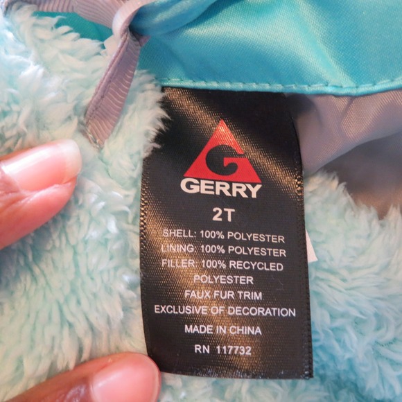 NWT Gerry Girls Toddler 3-in-1 Puffer Jacket System Coat Teal Gray Insulated 2T - Picture 14 of 16